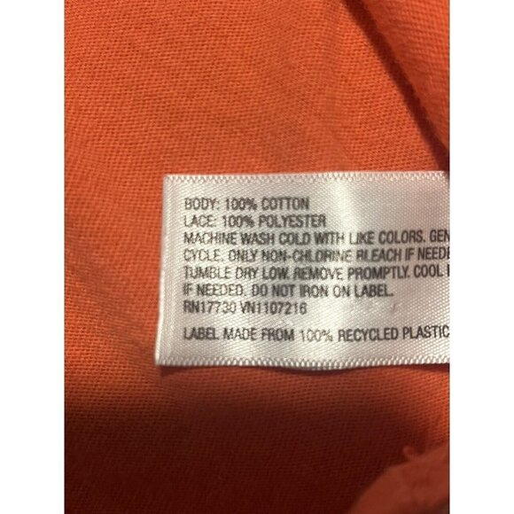 A NEW DAY Coral/Orange Off The Shoulder Top Lace Flower Floral Neckline Size XS - Picture 6 of 7